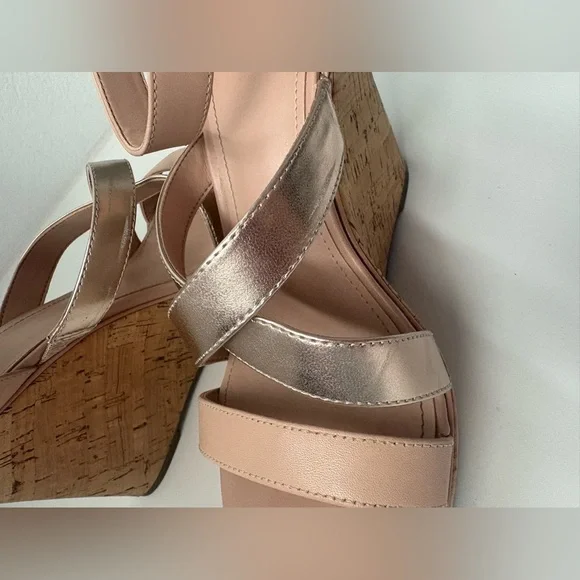 Guess Platform Cork Wedge Rose Gold Nude - Picture 9 of 16